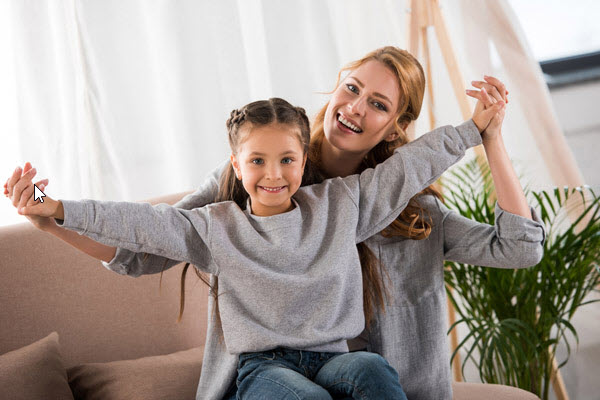 image of happy family who uses oil heat