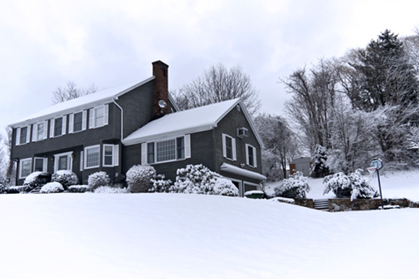 house in winter that uses home heating oil